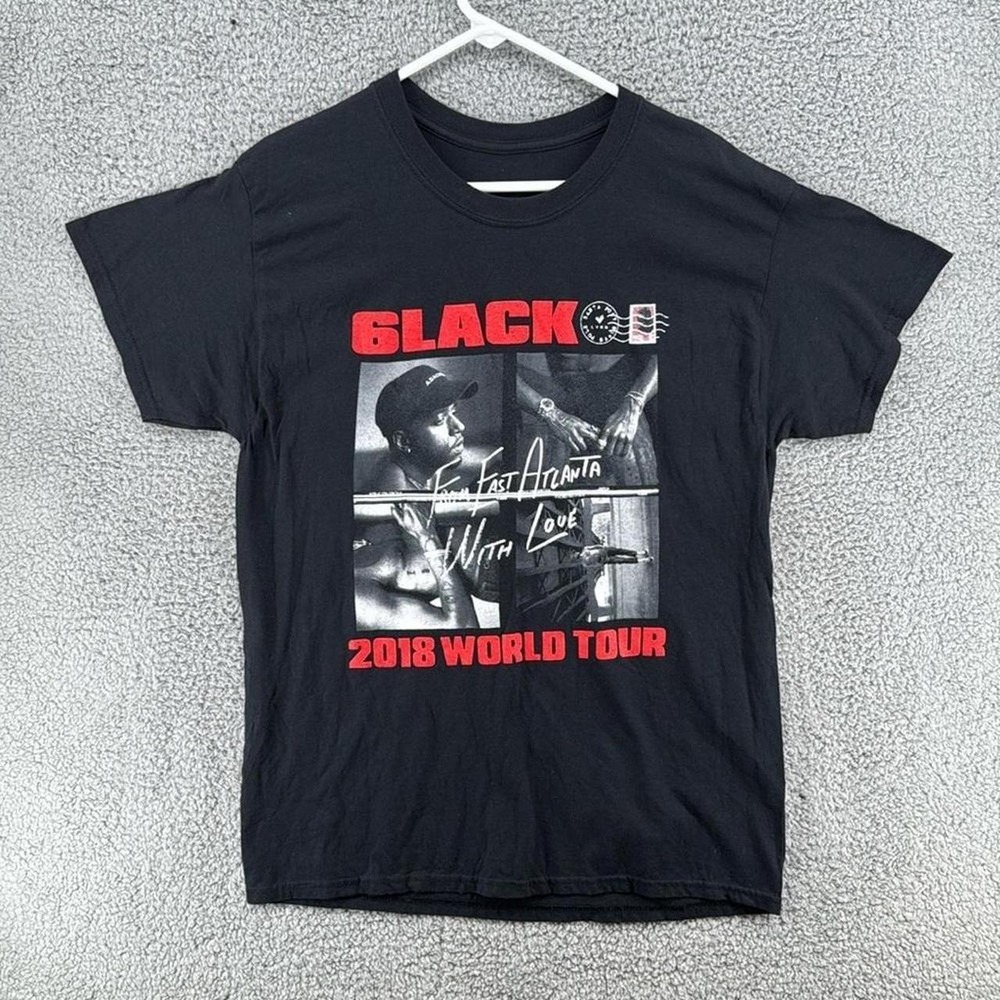 6LACK From East Atlanta With Love 2018 World Tour Graphic T-Shirt Black Mens M